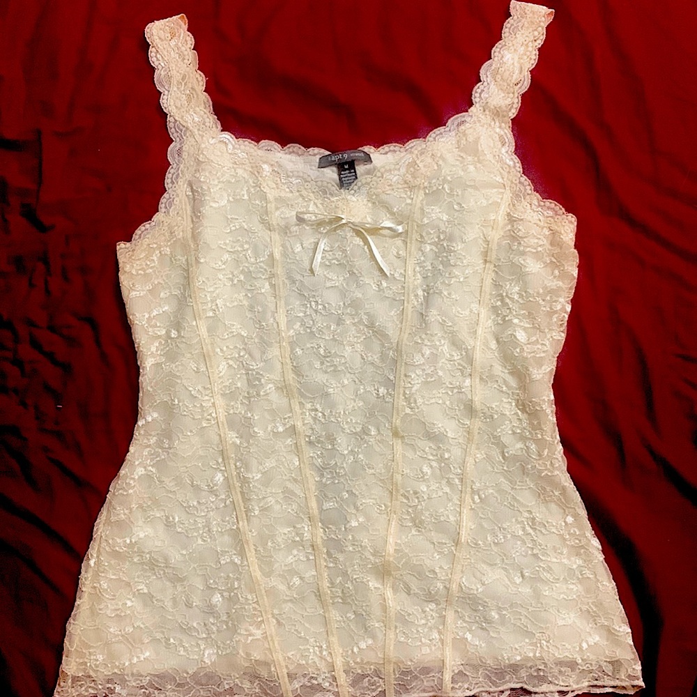 Vintage -White lace corset shirt